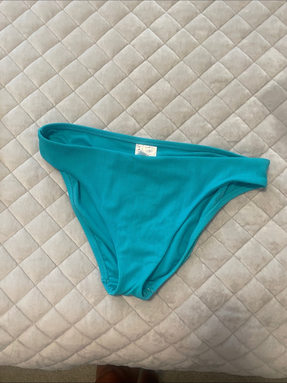 Sanctuary Turquoise Ribbed Swim Bottoms